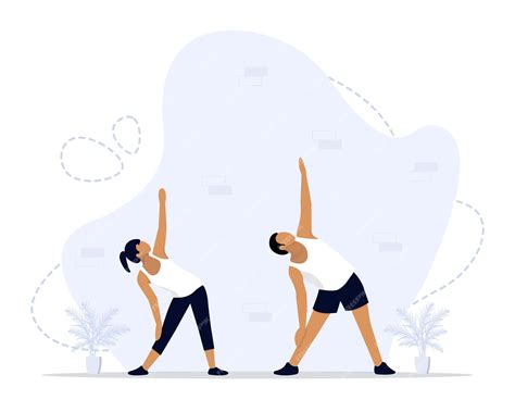 Premium Vector | Stretching exercises concept illustration