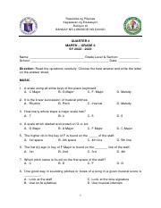 Quarterly Test Q2 MAPEH 6 Pdf Republika Ng Pilipinas Kagawaran Ng