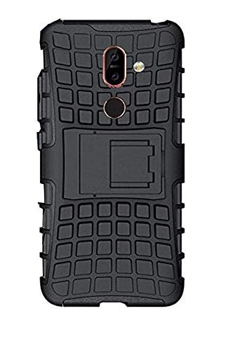 Dhiravath Nokia 7 Plushybrid Dual Armor Kick Stand Back Case Cover