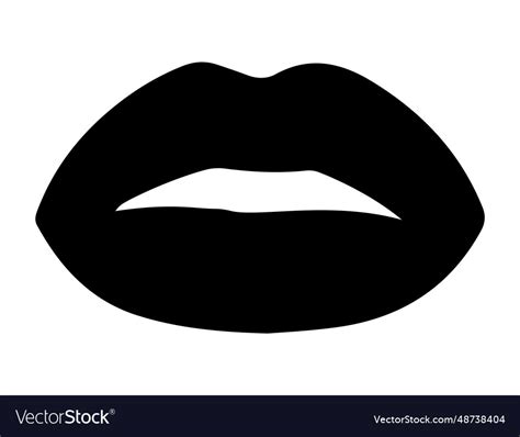 Lips silhouette art Royalty Free Vector Image - VectorStock