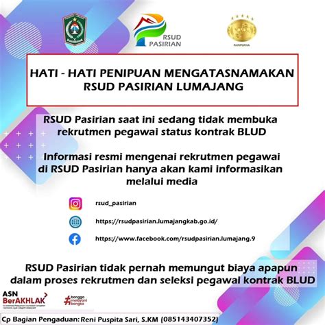 Pemkab Cek Fakta Penipuan Rekrutmen Pegawai Mengatasnamakan RSUD