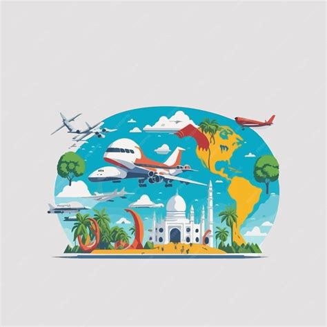 Premium Vector Vintage Illustration World Travel Design Elements For