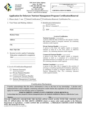 Fillable Online Dda Delaware Application For Delaware Nutrient