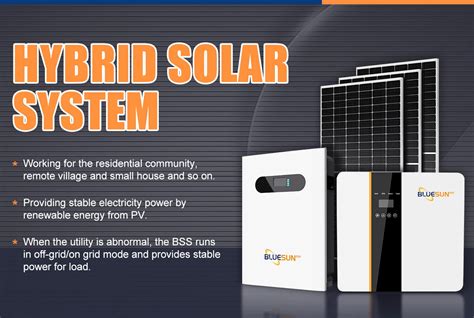 Bluesun Hybrid Solar System 5kw 6kw Off Grid Solar Power System 6kw Complete Solar System For