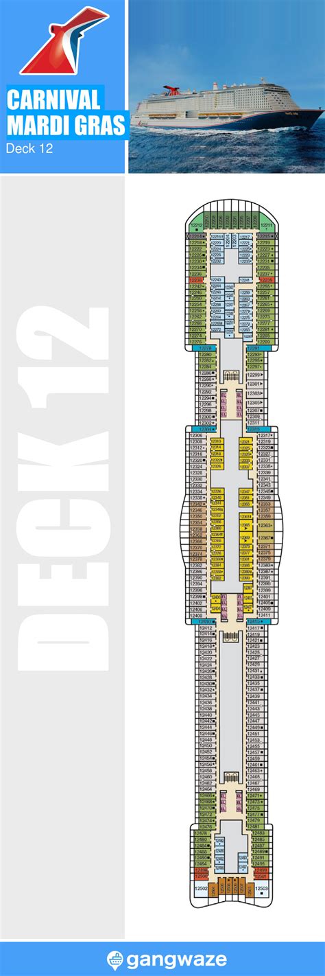 Carnival Mardi Gras Deck 12 Activities And Deck Plan Layout