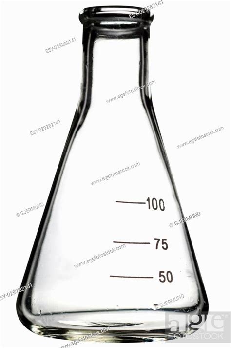 Empty Erlenmeyer Flask Isolated On White Stock Photo Picture And Low