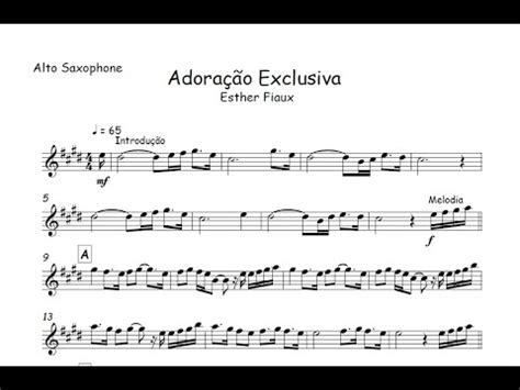 Adora O Exclusiva Esther Fiauxpartitura Mel Dica Sax Alto Sax