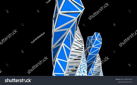 Futuristic Architecture Buildings Digital 3d Drawing Stock Vector ...