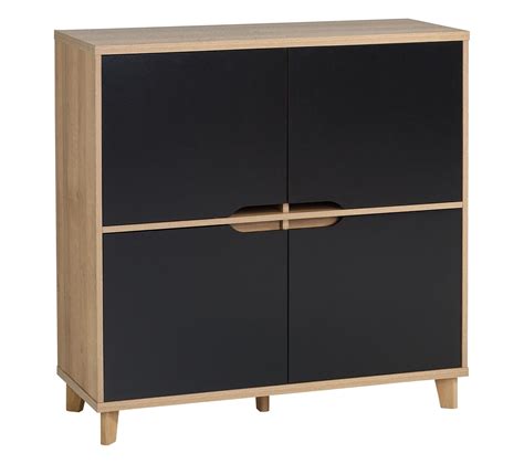 Rangement Portes Nordic Imitation Ch Ne Et Noir Buffet But