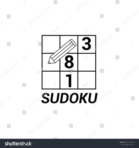 Icono Sudoku Con Ilustración Vectorial De Vector De Stock Libre De