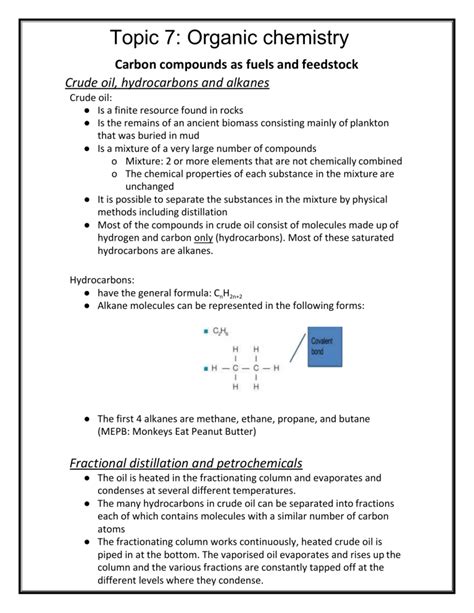 Carbon Compounds As Fuels