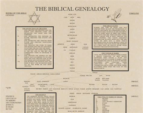 The Biblical Genealogy Chart, Family Tree From Adam to Jesus, Books of ...