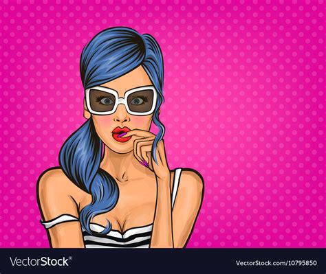 Pop Art Surprised Girl Royalty Free Vector Image