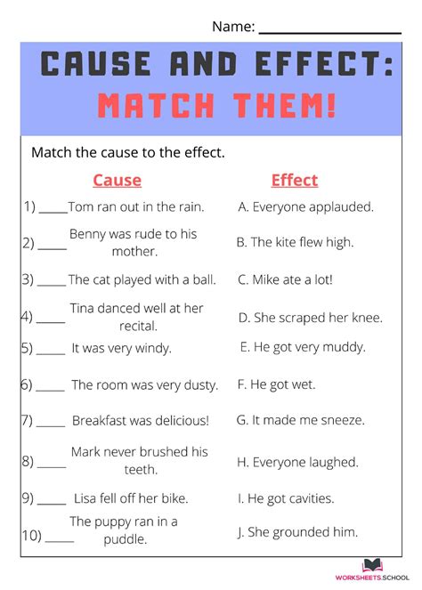 Cause And Effect Matching Game