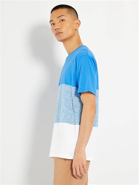 T Shirt Color Block Bleu Kiabi