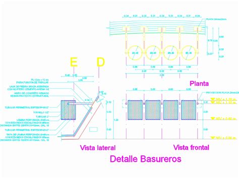 Detalle Basureros En Autocad Descargar Cad Kb Bibliocad