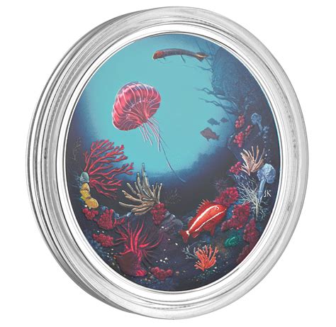 2 Oz Pure Silver Glow In The Dark Coin Illuminated Coral Reef