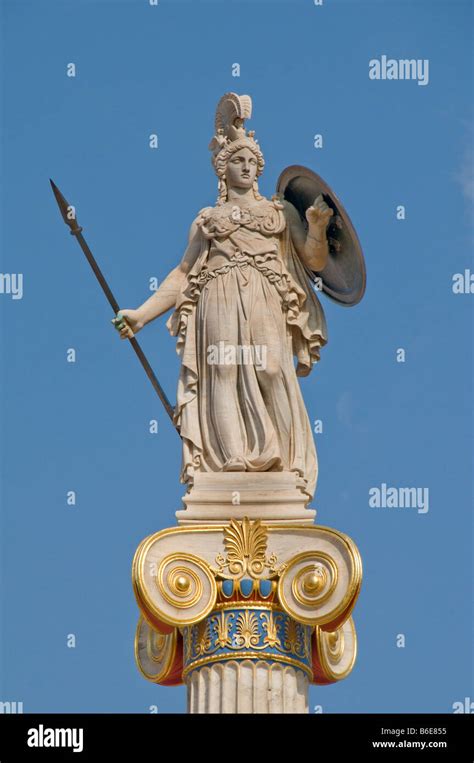 The modern Academy of Athens sculpture statue Greece Greek Stock Photo - Alamy