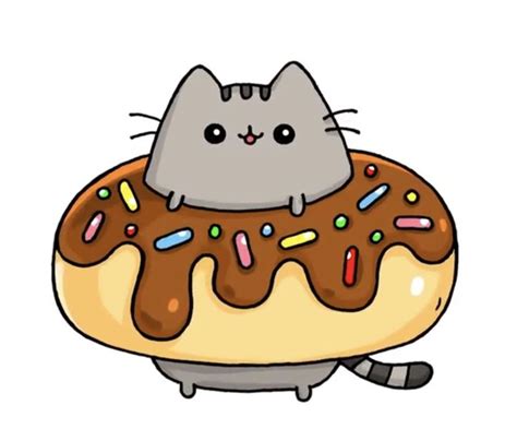 Pusheen In Donut Donut Easy Animation Ideas Pusheen Cute Kawaii