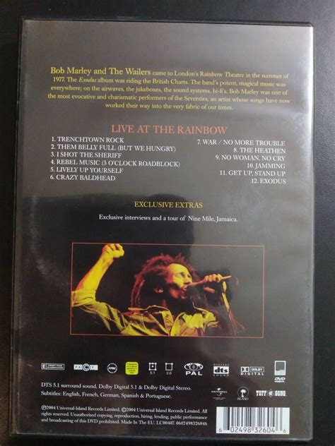 Bob Marley And The Wailers Live At The Rainbow Concert Live Dvd EBay