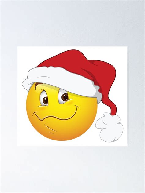 Santa Smiley Face Emoticon Poster By Allovervintage Redbubble