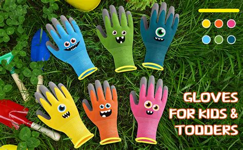 12 Pairs Kids Garden Gloves Children Gardening Gloves