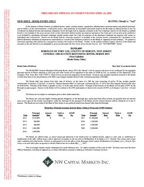 Fillable Online Preliminary Official Statement Dated Mcelwee