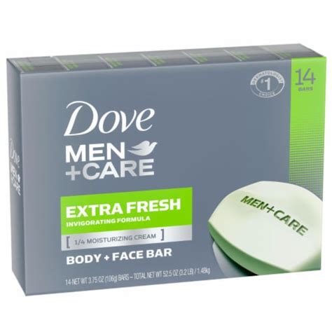 Dove Men Care Body And Face Bar Extra Fresh 3 75 Ounce 14 Count 14