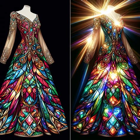 Stained Glass Inspired Gown Luminous Designs And Elegance Ai Art