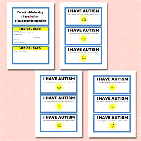 Autism Awareness Cards And Medical Id Card Ky Designx