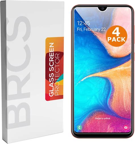 Samsung A20 Screen Protector Tempered Glass [4 Pack] by BRCS | 9H ...