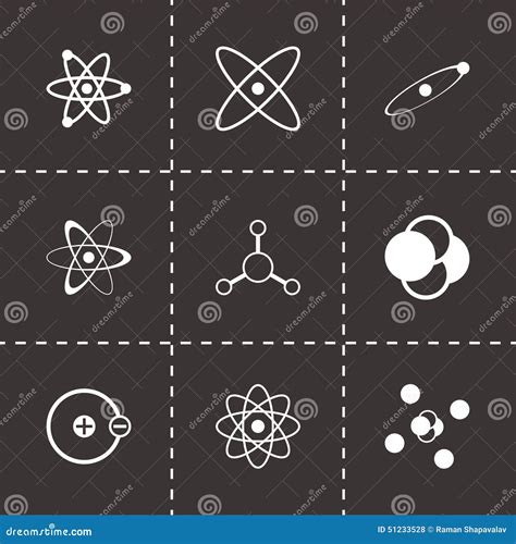 Vector Black Atom Icon Set Stock Vector Illustration Of Design 51233528