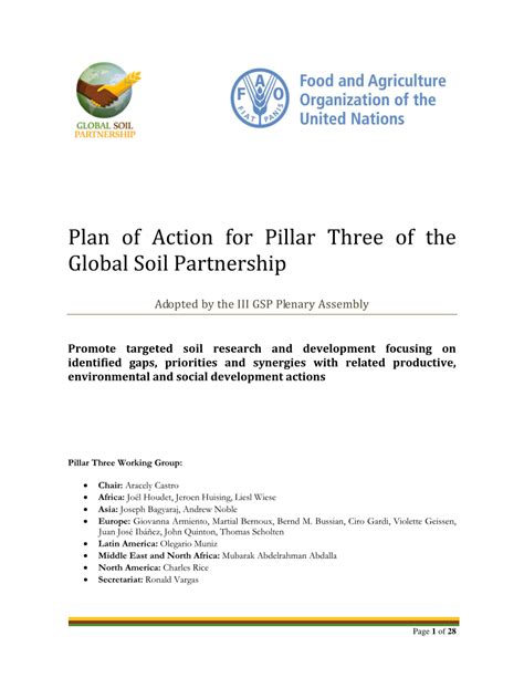 Pdf Plan Of Action For Pillar Three Of The Global Soil Partnership