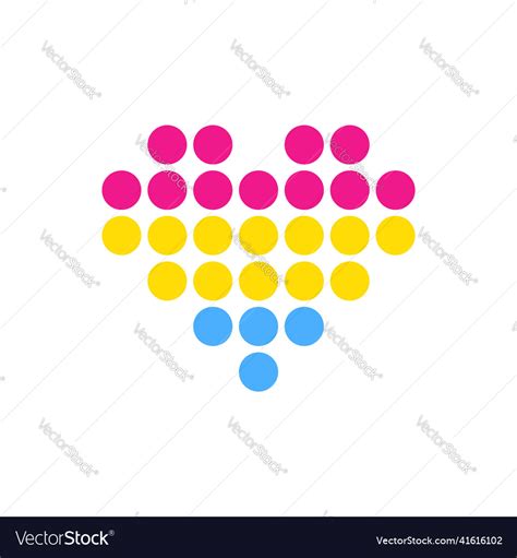 Symbol Heart With Pansexuality Flag Lgbt Pride Vector Image