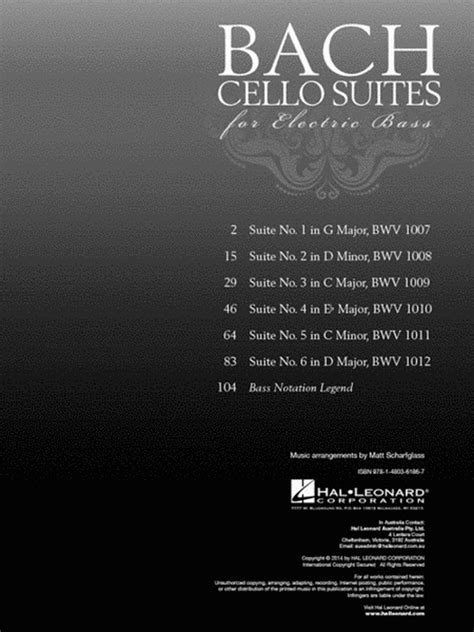 Bach Cello Suites For Electric Bass By Johann Sebastian Bach Cello Sheet Music Sheet Music