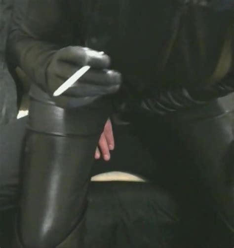 Free Smokin Wife In Leather Gloves And Catsuit Screwing Tugjob Spunk Fountain Porn Video