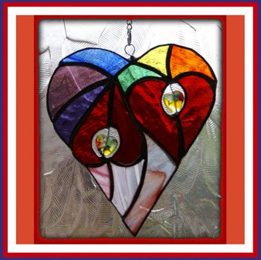 Heart Of Hearts Rainbow Suncatcher Stained Glass Folksy