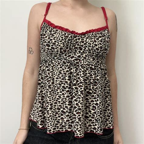 Vintage 90s Cheetah Print Tank Depop