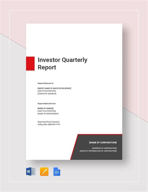 Quarterly Report Templates In Word Free Download