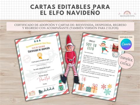 Cartas Editables Canva Elfo Navidad Carta Bienvenida Despedida