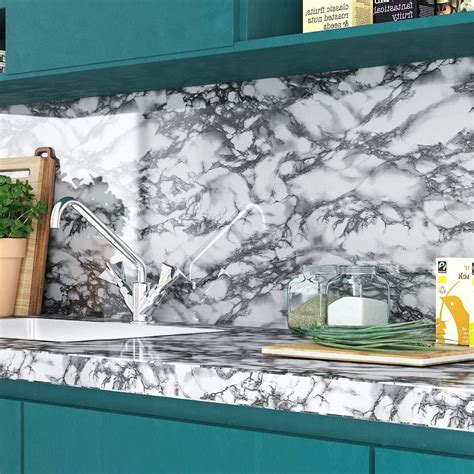 Buy Yenhome 24x118 Grey Marble Contact Paper For Cabinets Countertop Cover Grey Marble Wallpaper