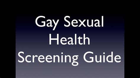 Gay Sexual Health Screening Guide For Men Who Have Sex With Men Youtube