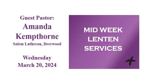 Midweek Lenten Worship March 20 2024 Bethesda Lutheran Church Of