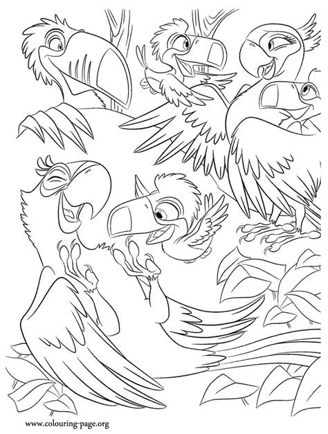 The Croods 2 Coloring Pages Rio Coloring Movie Jewel Blu Colouring