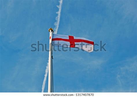 White Flag Red Cross On Blowing Stock Photo 1317407870 | Shutterstock