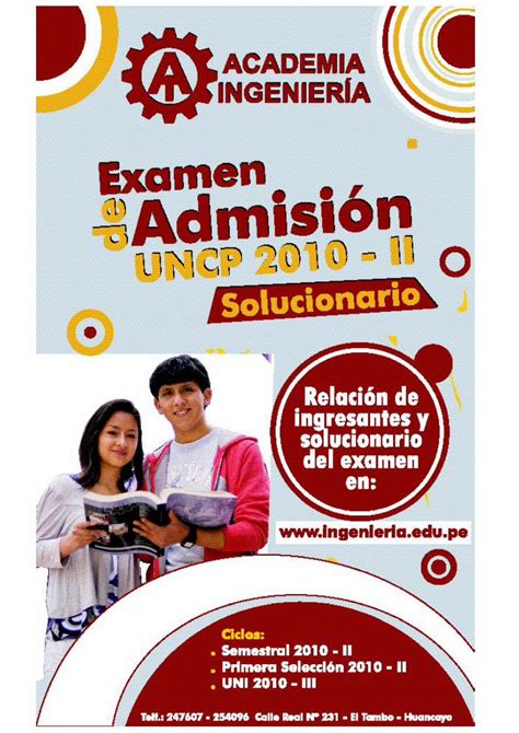 PDF Área I y III Solucionario Examen de Admisión UNCP Área I y III