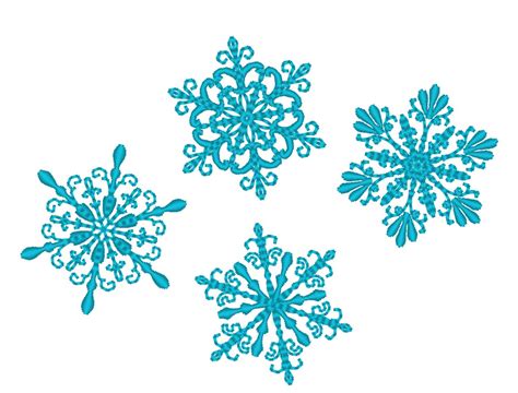 Swirl mini snowflakes SET of 4, winter snowflake 4 types, swirl and ...