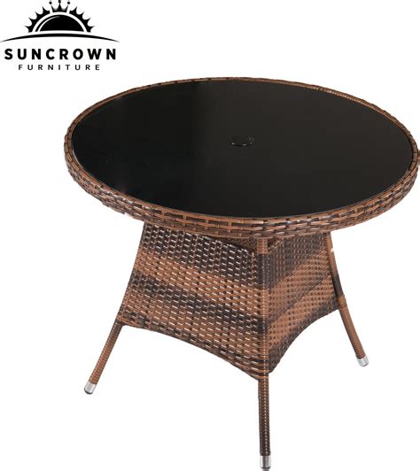 Suncrown 5 Piece Wicker Outdoor Dining Set With 35 Round Table Patio