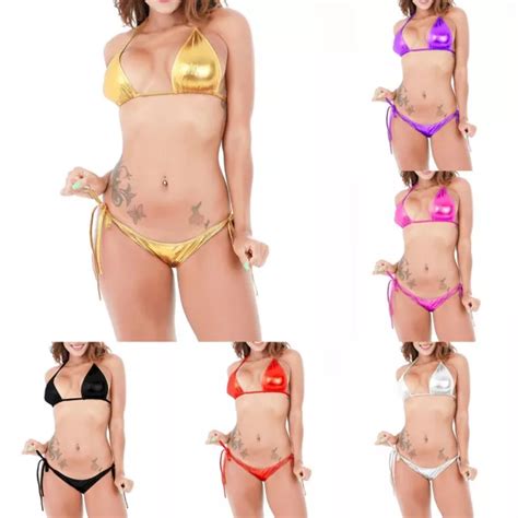 ENSEMBLE DE MAILLOTS de bain bikini string sexy pour femmes avec sous vêtements EUR 7 20