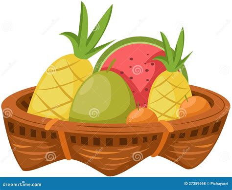 Cesta das frutas ilustração do vetor Ilustração de alaranjado 27359668